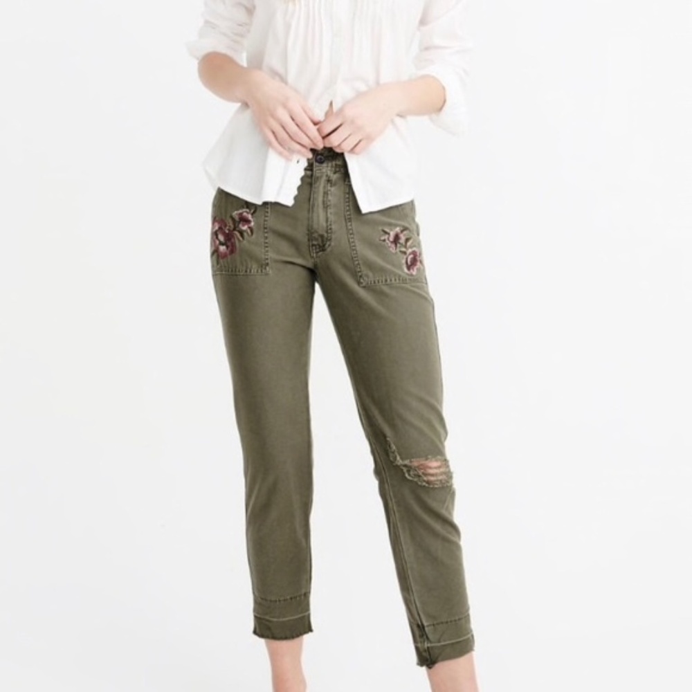 Abercrombie & Fitch Ames Military Boyfriend Pants
